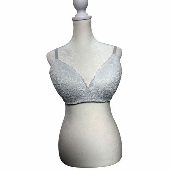 Rene Rofe Lace Wireless Bra Set of 2 White Peach 36DD Padded Plunge NWOT - Picture 3 of 8